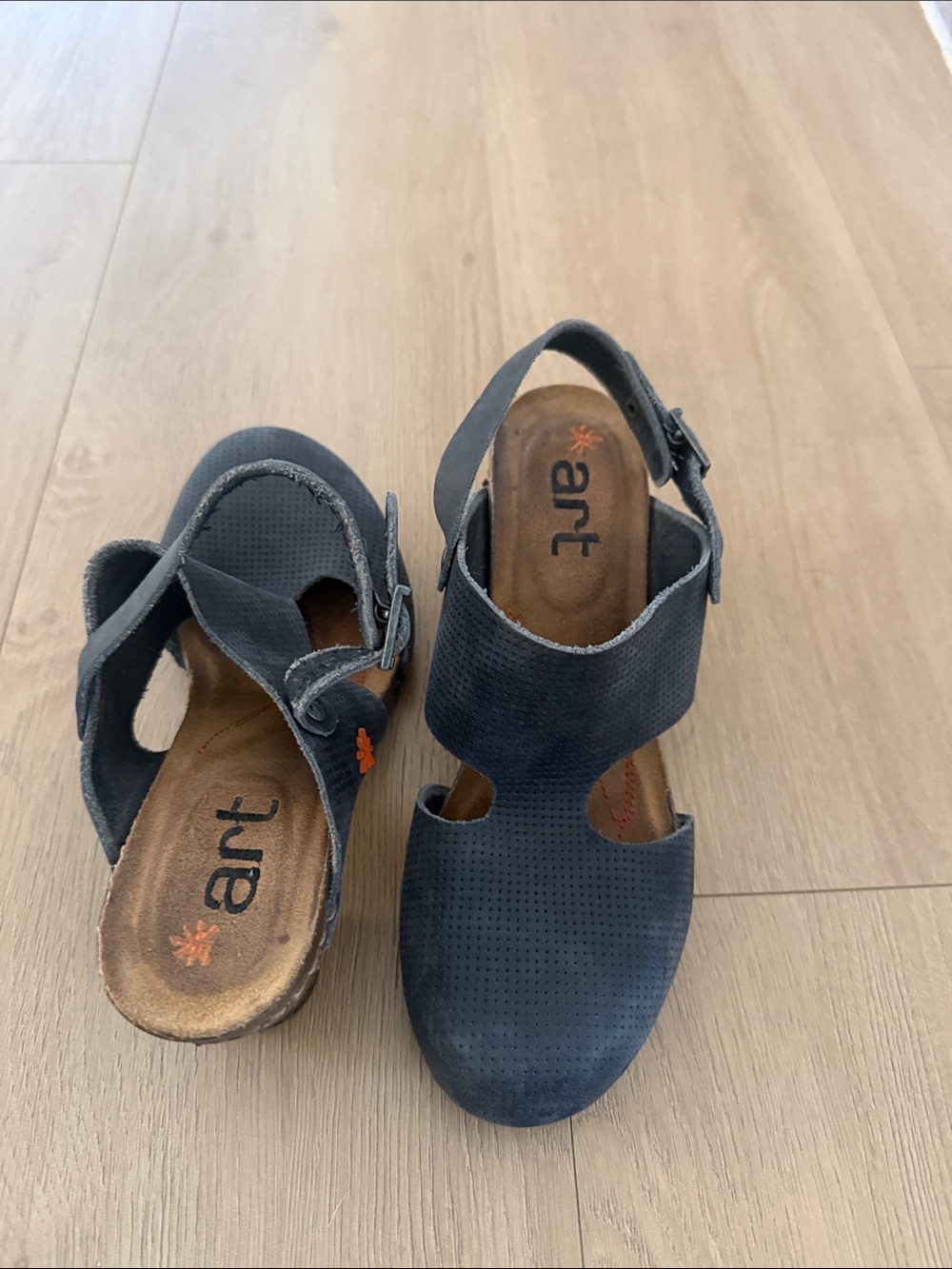 Navy Perforated Slingback Sandal